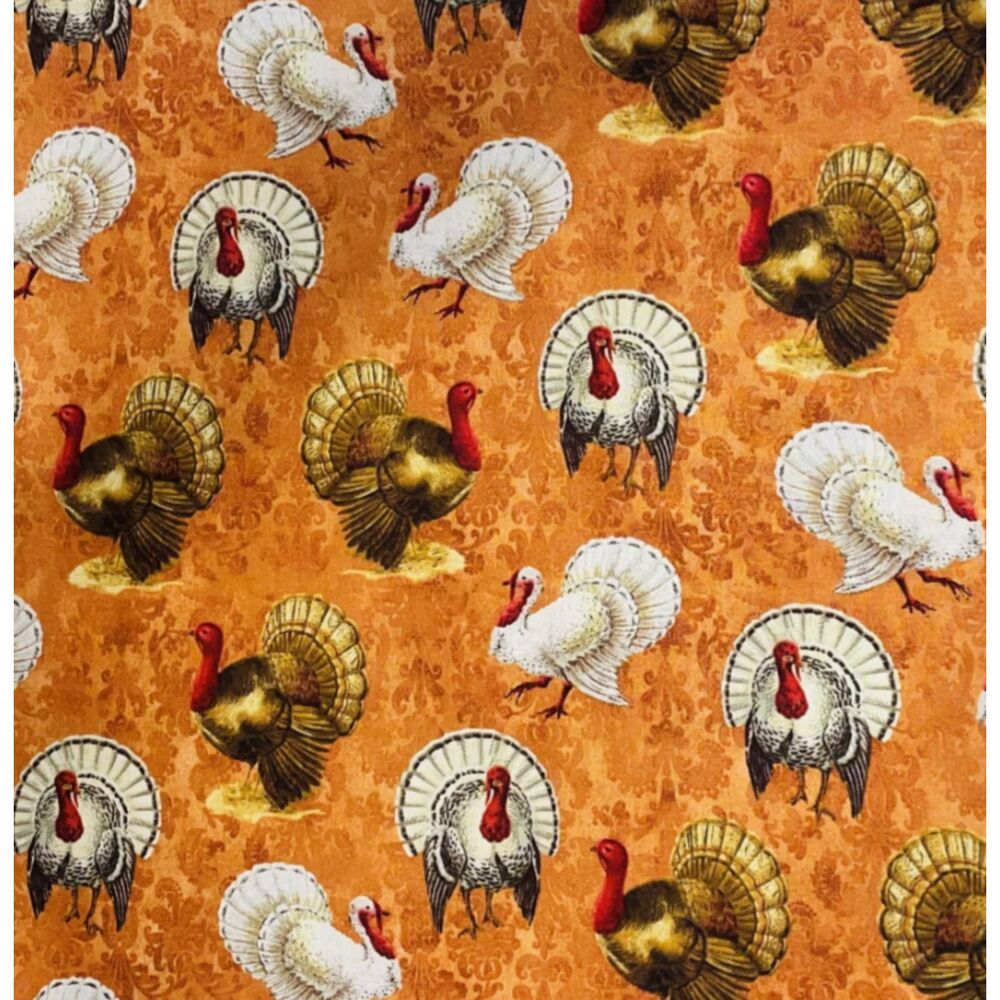 Thanksgiving Fabric Quilting Cotton Turkeys Fabric Cotton BTY